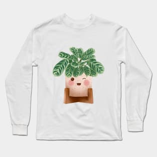 Cute Plant Illustration,  Calathea Burle-Marxii Amabilis Long Sleeve T-Shirt